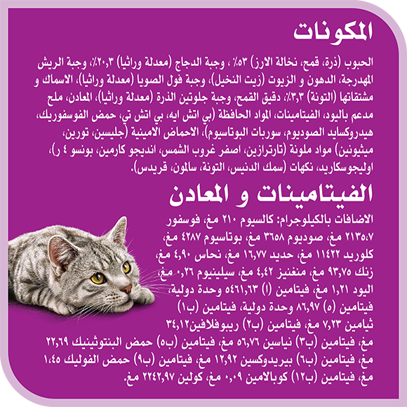 image 9334214035208-Whiskas%20Amazonia%20Adult%20Gourmet%20Seafood%203kg_Ingredients-Vitamins%20%26%20Minerals-ar